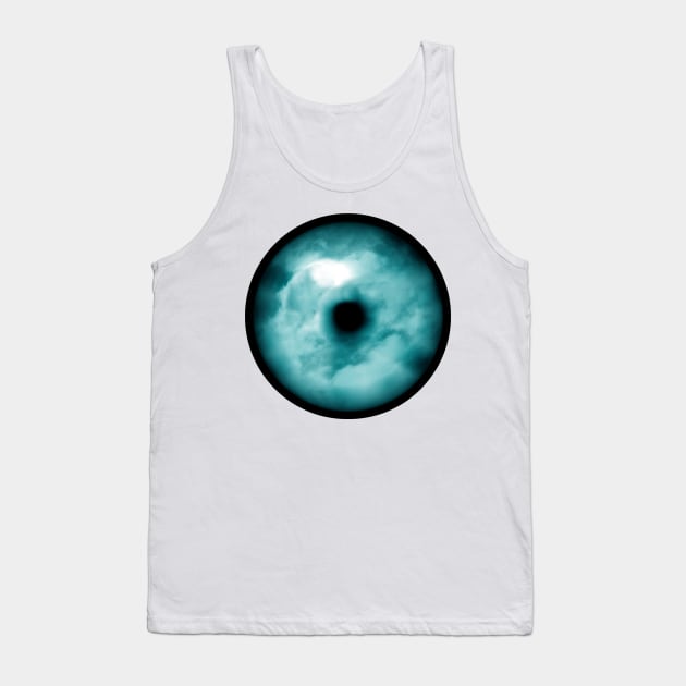 Blue green cloudy eyeball graphic Tank Top by Made the Cut